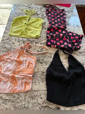 Crop Top & Biker Shorts Bundle - Victoria’s Secret & Wild Fable & Hollister